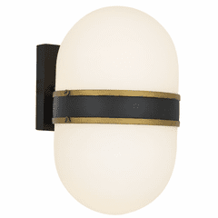Crystorama Capsule 2 Light Outdoor Wall Mount - Matte Black - CAP-8504-MK-TG