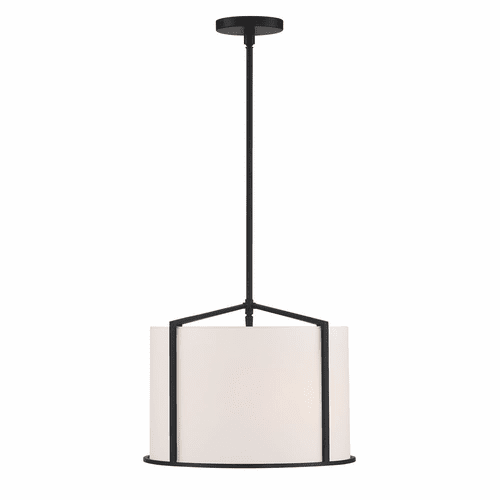 Crystorama Carlyn 4 Light Pendant - Black - CAR-9204-BK
