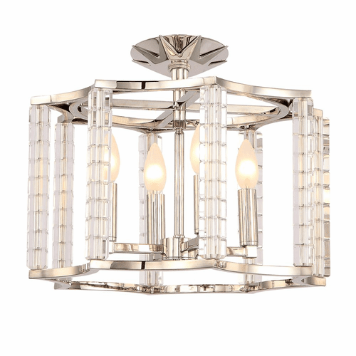 Crystorama Carson 4 Light Ceiling Mount - Polished Nickel - 8854-PN_CEILING