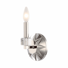 Crystorama Carson Polished Nickel 1 Light Sconce - 8851-PN