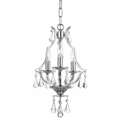 Crystorama Cedar 3 Light Polished Chrome Mini Chandelier - 5933-CH-CL-MWP Crystorama Cedar 3 Light Polished Chrome Mini Chandelier - 5933-CH-CL-MWP