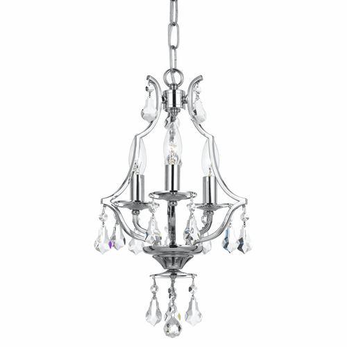 Crystorama Cedar 3 Light Polished Chrome Mini Chandelier - 5933-CH-CL-MWP