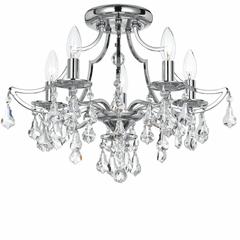 Crystorama Cedar 5 Light Polished Chrome Ceiling Mount - 5930-CH-CL-MWP