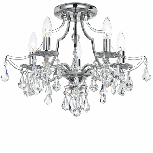 Crystorama Cedar 5 Light Polished Chrome Ceiling Mount - 5930-CH-CL-MWP