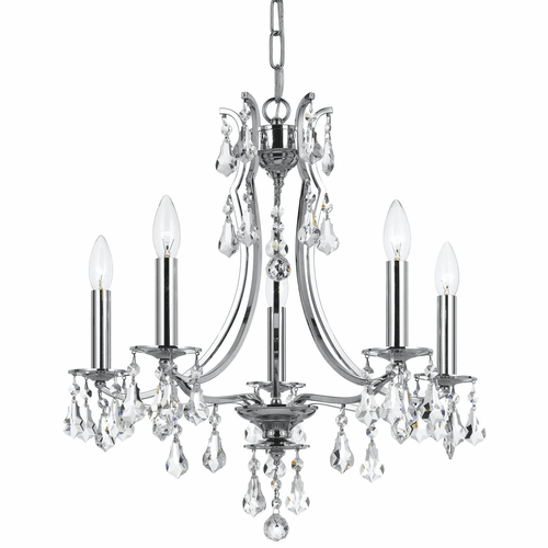 Crystorama Cedar 5 Light Polished Chrome Mini Chandelier - 5935-CH-CL-MWP