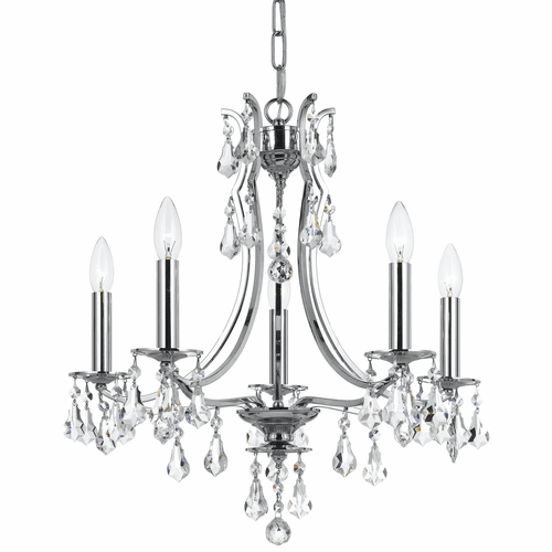 Crystorama Cedar 5 Light Swarovski Polished Chrome Mini Chandelier - 5935-CH-CL-S