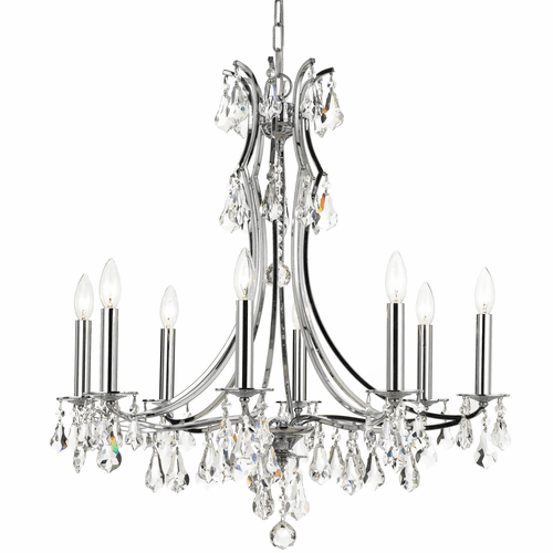 Crystorama Cedar 8 Light Swarovski Polished Chrome Chandelier - 5938-CH-CL-S