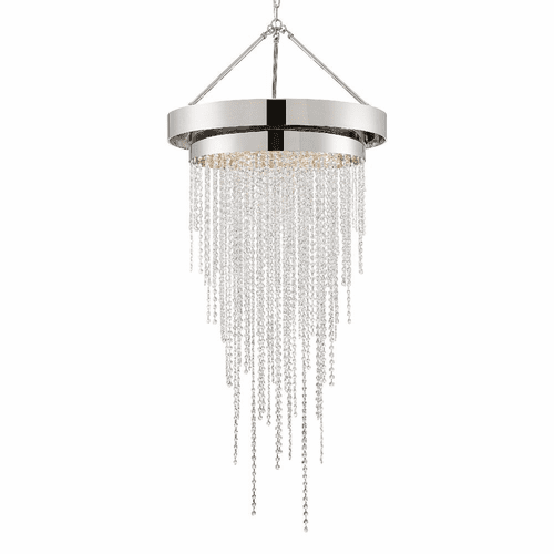 Crystorama Clarksen 6 Light Chandelier - Polished Nickel - CLA-A3207-PN-CL-MWP