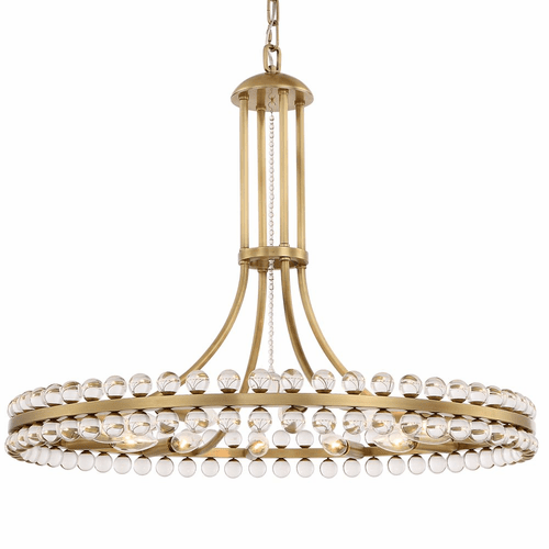 Crystorama Clover 12 Light Chandelier - Aged Brass - CLO-8899-AG