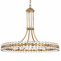 Crystorama Clover 12 Light Chandelier - Aged Brass - CLO-8899-AG