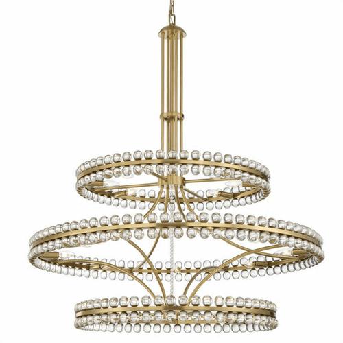 Crystorama Clover 24 Light Chandelier - Aged Brass - CLO-8000-AG