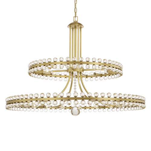 Crystorama Clover 24 Light Chandelier - Aged Brass - CLO-8890-AG