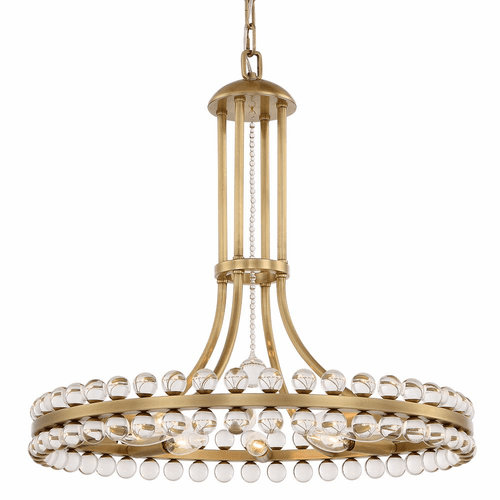 Crystorama Clover 8 Light Chandelier - Aged Brass - CLO-8898-AG