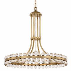 Crystorama Clover 8 Light Chandelier - Aged Brass - CLO-8898-AG