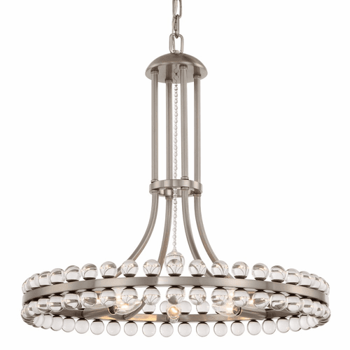 Crystorama Clover 8 Light Chandelier - Brushed Nickel - CLO-8898-BN