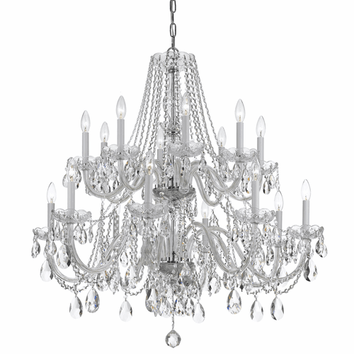 Crystorama Crystal 16 Lt Clear Swarovski Strass Crystal Chandelier I - 1139-CH-CL-S