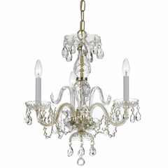 Crystorama Crystal 3 Lt Clear Crystal Brass Mini Chandelier II - 5044-PB-CL-MWP