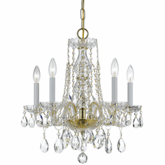 Crystorama Crystal 5 Lt Clear Crystal Brass Mini Chandelier II - 1061-PB-CL-MWP