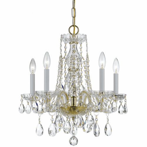Crystorama Crystal 5 Lt Clear Crystal Brass Mini Chandelier II - 1061-PB-CL-MWP