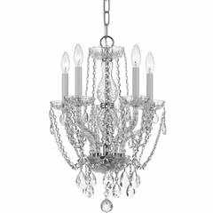 Crystorama Crystal 5 Lt Swarovski Strass Crystal Mini Chandelier - 1129-CH-CL-S