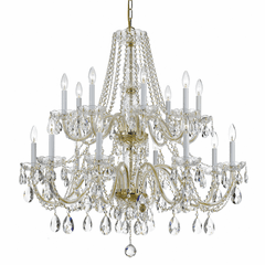 Crystorama Crystal 8 Lt Swarovski Strass Crystal Brass Chandelier IV - 1139-PB-CL-S