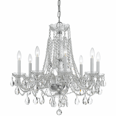 Crystorama Crystal 8 Lt Swarovski Strass Crystal Chrome Chandelier II - 1138-CH-CL-S