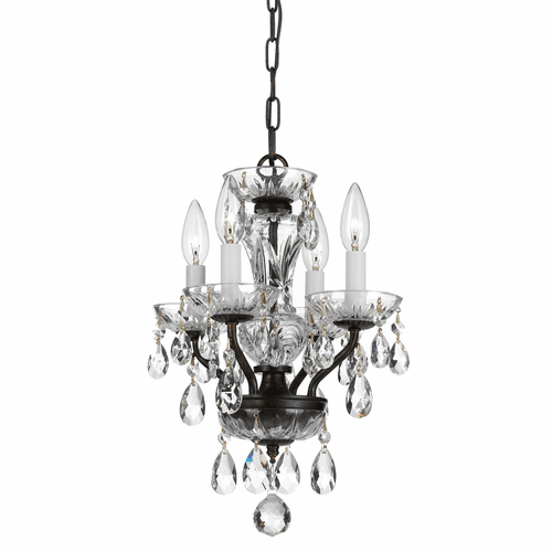 Crystorama Crystal Swarovski Strass 4 Lt Chrome Mini Chandelier - 5534-EB-CL-S