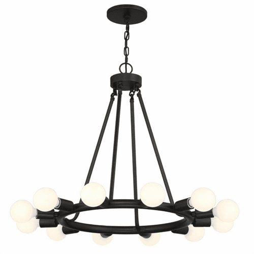 Crystorama Dakota 12 Light Chandelier - Black - 9045-BK