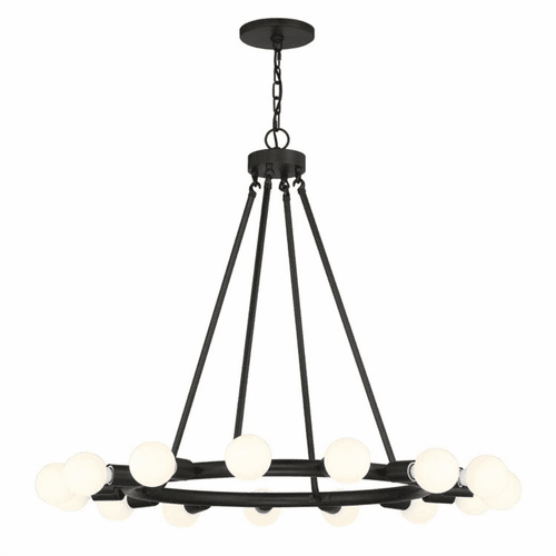 Crystorama Dakota 15 Light Chandelier - Black - 9046-BK