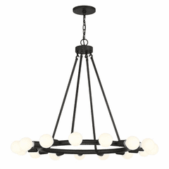 Crystorama Dakota 15 Light Chandelier - Black - 9046-BK
