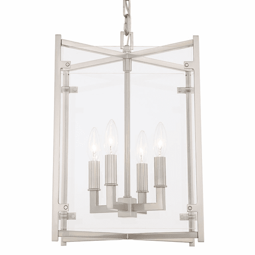 Crystorama Danbury 4 Light Chandelier - Brushed Nickel - DAN-8796-BN