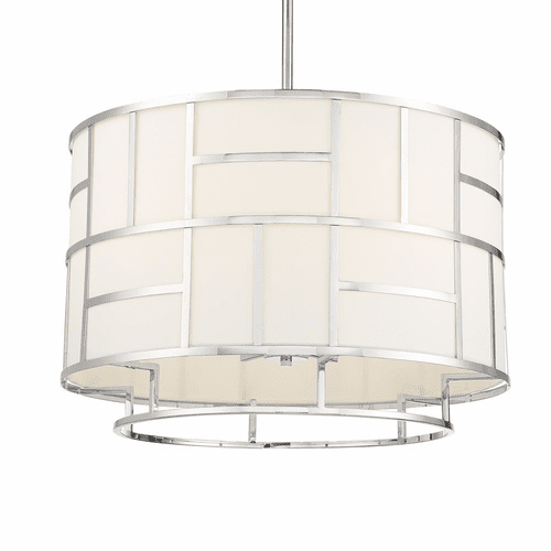 Crystorama Danielson 6 Light Chandelier - Polished Nickel - DAN-406-PN