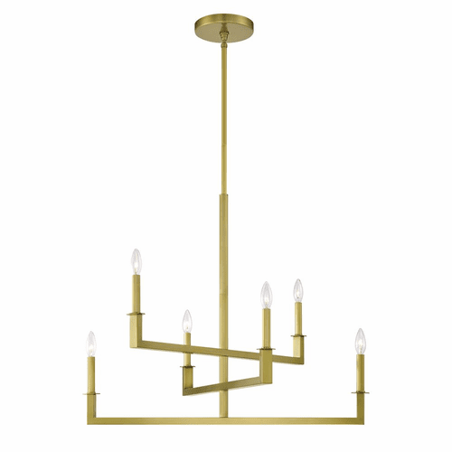 Crystorama Dante 6 Light Chandelier - Aged Brass - DNT-6036-AG