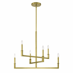 Crystorama Dante 6 Light Chandelier - Aged Brass - DNT-6036-AG