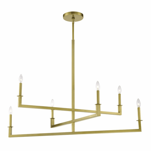 Crystorama Dante 6 Light Chandelier - Aged Brass - DNT-6046-AG