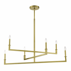 Crystorama Dante 6 Light Chandelier - Aged Brass - DNT-6046-AG