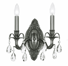 Crystorama Dawson 2 Light Clear Crystal Pewter Sconce I - 5562-PW-CL-MWP