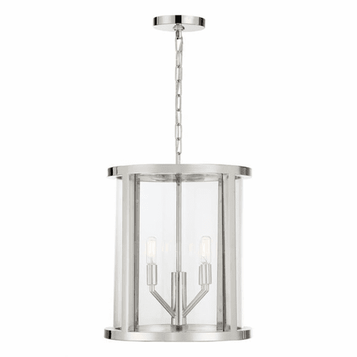 Crystorama Devon 4 Light Lantern - Polished Nickel - DEV-B8004-PN