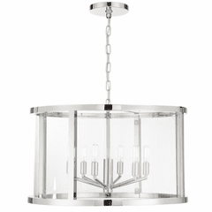 Crystorama Devon 6 Light Lantern - Polished Nickel - DEV-B8066-PN