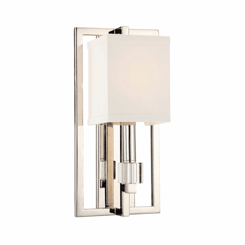 Crystorama Dixon 1 Light Polished Nickel Sconce - 8881-PN