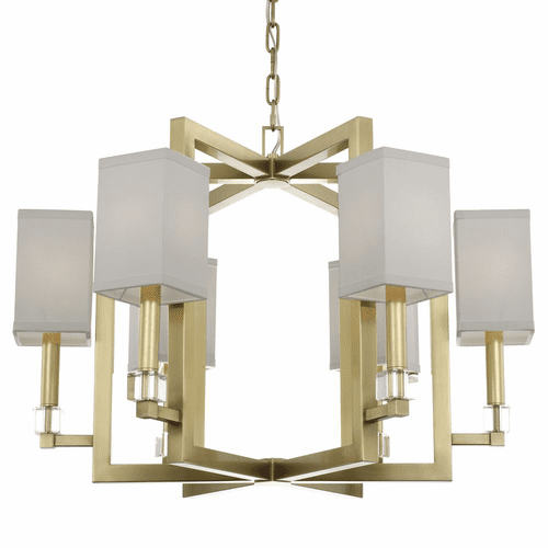 Crystorama Dixon 6 Light Chandelier - Aged Brass - 8886-AG
