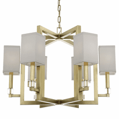 Crystorama Dixon 6 Light Chandelier - Aged Brass - 8886-AG