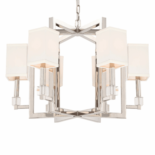 Crystorama Dixon 6 Light Polished Nickel Chandelier - 8886-PN