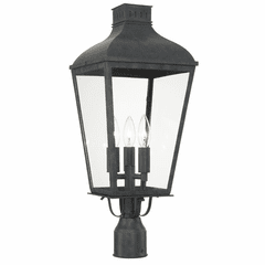 Crystorama Dumont 3 Light Outdoor Lantern Post - Graphite - DUM-9807-GE