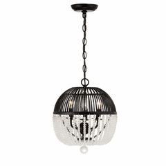 Crystorama Duval 3 Light Mini Chandelier - Matte Black - DUV-623-MK Crystorama Duval 3 Light Mini Chandelier - Matte Black - DUV-623-MK