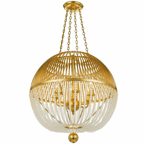 Crystorama Duval 6 Light Chandelier - Antique Gold - DUV-626-GA
