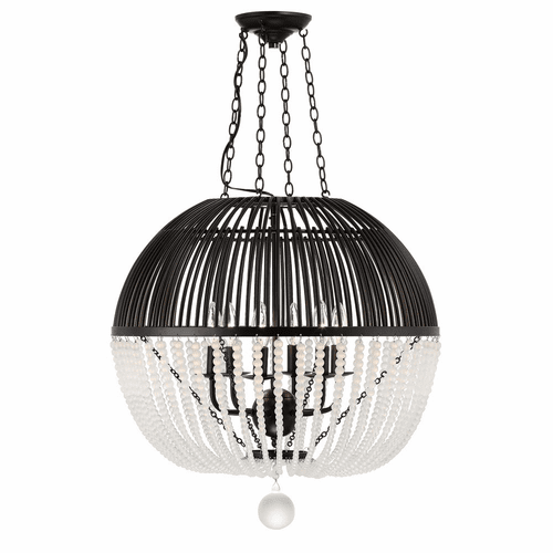 Crystorama Duval 6 Light Pendant - Matte Black - DUV-626-MK