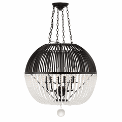 Crystorama Duval 6 Light Pendant - Matte Black - DUV-626-MK