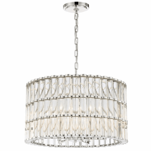 Crystorama Elliot 6 Light Chandelier - Polished Nickel - ELL-B3006-PN