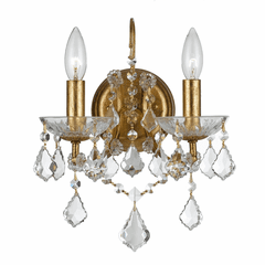Crystorama Filmore 2 Light Clear Crystal Gold Sconce - 4452-GA-CL-MWP